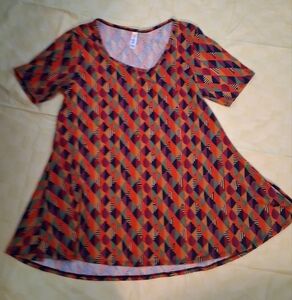 LuLa Roe Orange Short Sleeve Top Size Medium